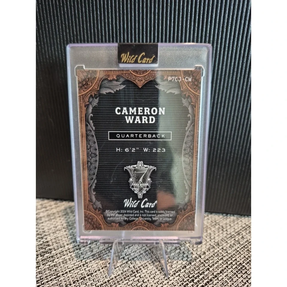 2024 Wild Card 7 Card Studs Cam Ward #P7CJ-CW PRC Joker White Sparkle 1/1 (PRC)